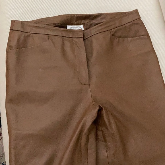 Caramel 100% Leather Fully Lined Pants also available in size 8 - Picture 1 of 4